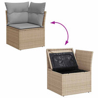 Set giardino  13 pezzi con cuscini beige in polyrattan 3364652