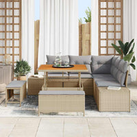 vidaXL Set Divano da Giardino 8 pcs Beige Poly Rattan