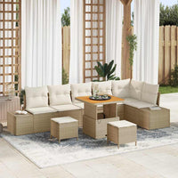 Set Divano da Giardino 9 pcs Beige, Crema 80 x 80 x 71 cm 3364751