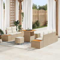 vidaXL Set Divano da Giardino 8 pcs Beige e Crema 80 x 80 x 71 cm