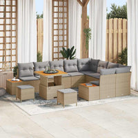 Set Divano Giardino  12 Pezzi con Cuscini Beige Polyrattan Acacia 3364902