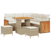 Set divano da giardino 8 pezzi con cuscini in rattan beige 3365251