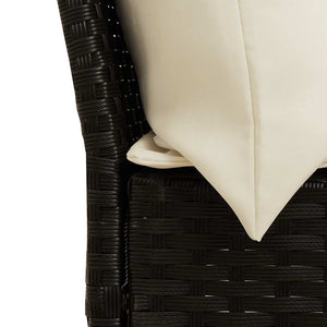 Divano da Giardino con Cuscini in Polyrattan Nero 3365328