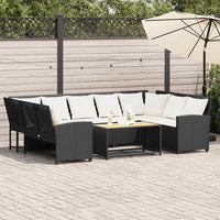 Divano da Giardino con Cuscini in Polyrattan Nero 3365328