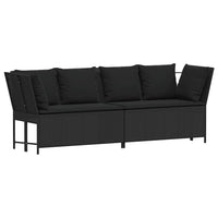 Divano da Giardino con Cuscini in Polyrattan Nero 3365329