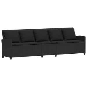 Divano da Giardino con Cuscini in Polyrattan Nero 3365329