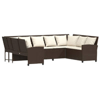 Divano da Giardino con Cuscini in Polyrattan Marrone 3365330