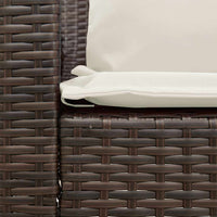 Divano da Giardino con Cuscini in Polyrattan Marrone