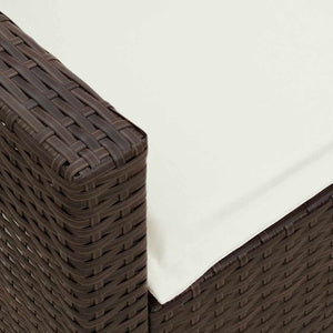 Divano da Giardino con Cuscini in Polyrattan Marrone 3365330