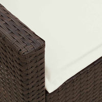 Divano da Giardino con Cuscini in Polyrattan Marrone