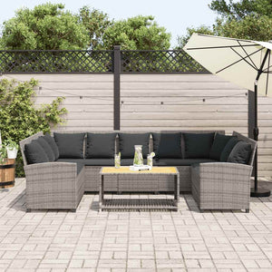 Divano da Giardino con Cuscini in Polyrattan Grigio 3365331
