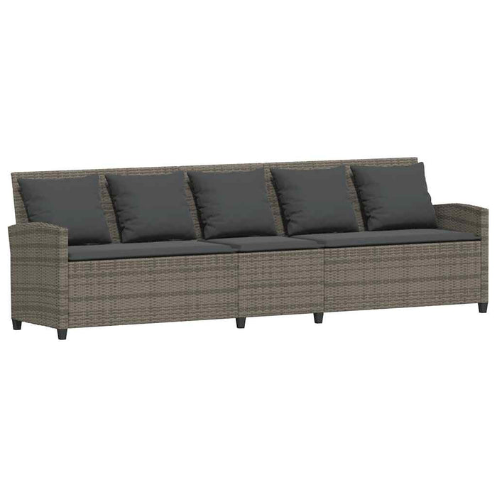 Divano da Giardino con Cuscini in Polyrattan Grigio 3365331