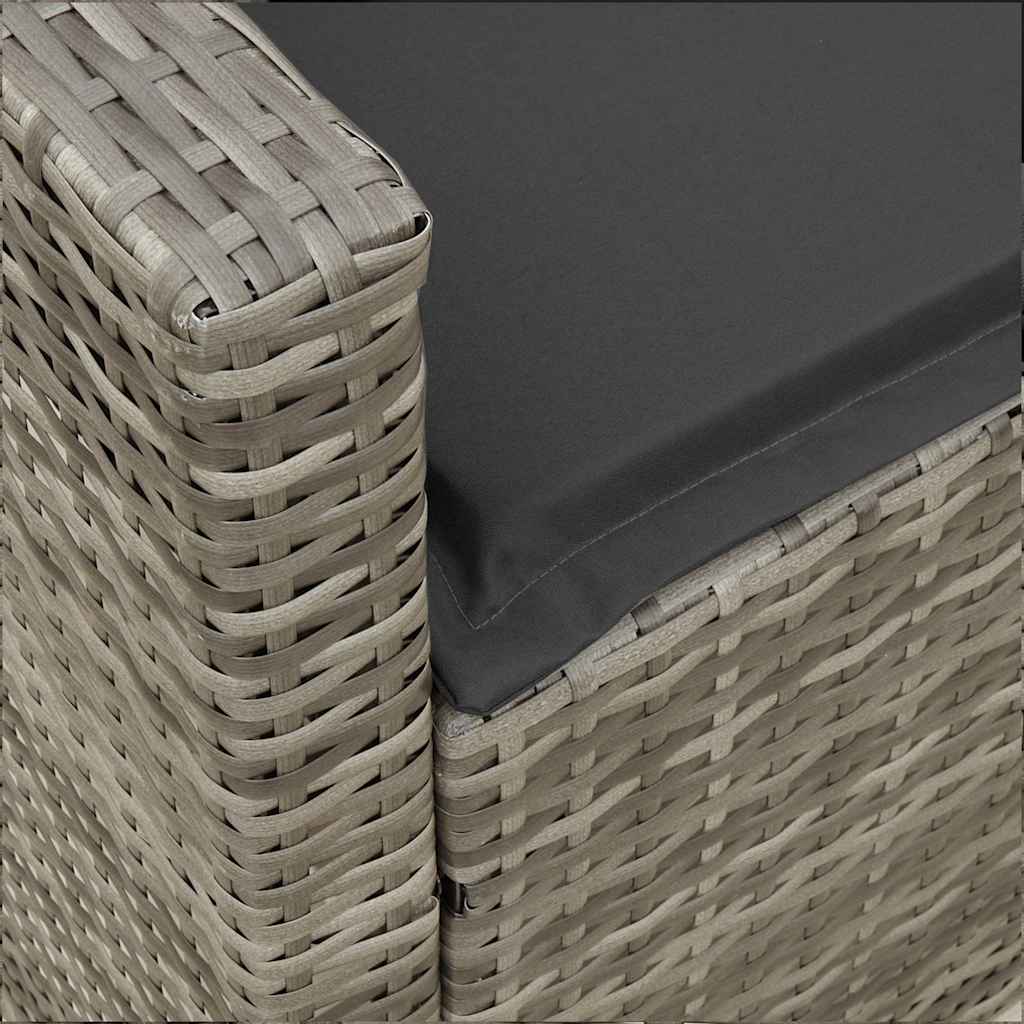 Divano da Giardino con Cuscini in Polyrattan Grigio 3365331