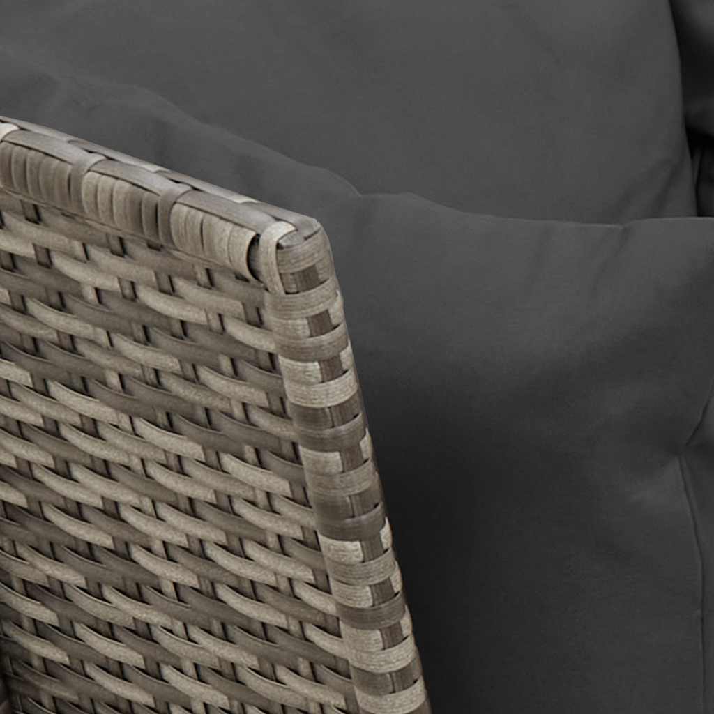 Divano da Giardino con Cuscini in Polyrattan Grigio 3365331