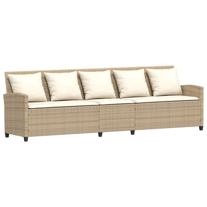 Divano da Giardino con Cuscini in Polyrattan Beige 3365332