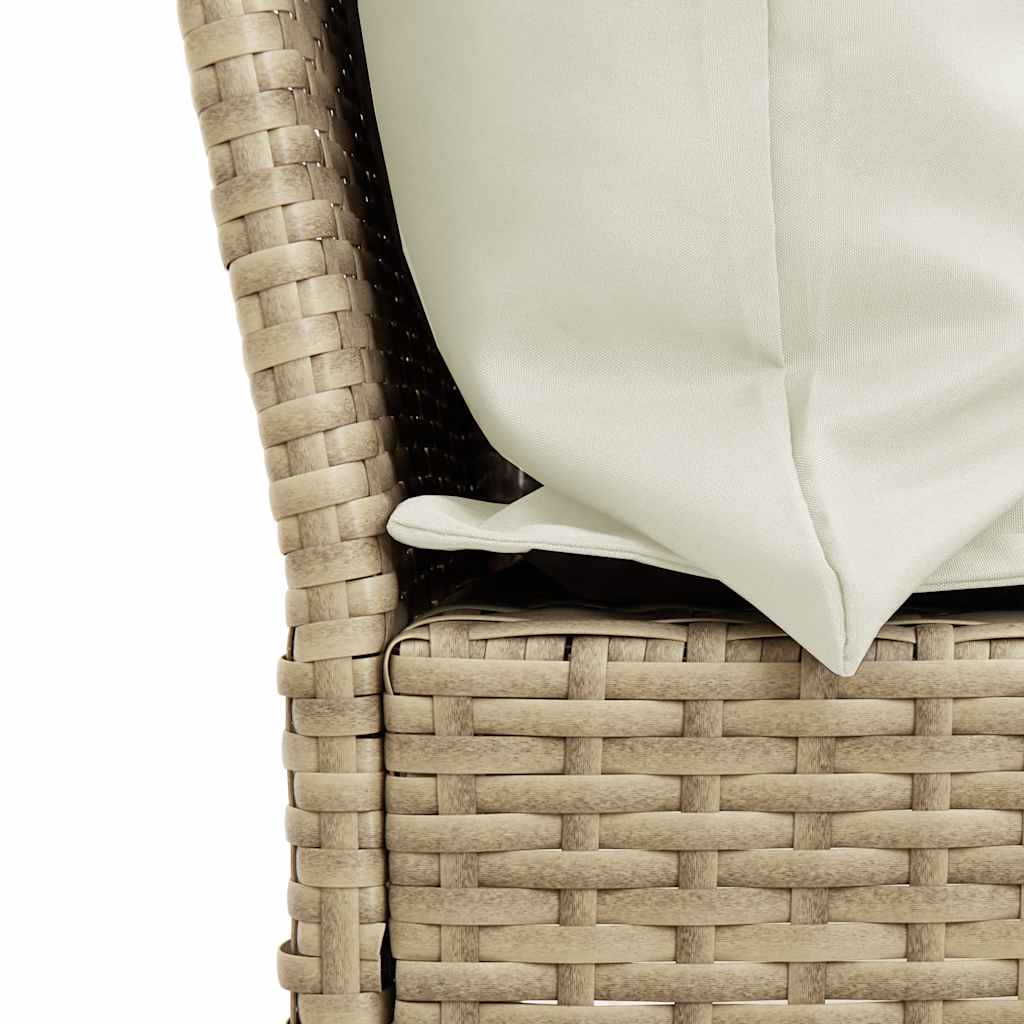Divano da Giardino con Cuscini in Polyrattan Beige 3365332