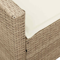 Divano da Giardino con Cuscini in Polyrattan Beige