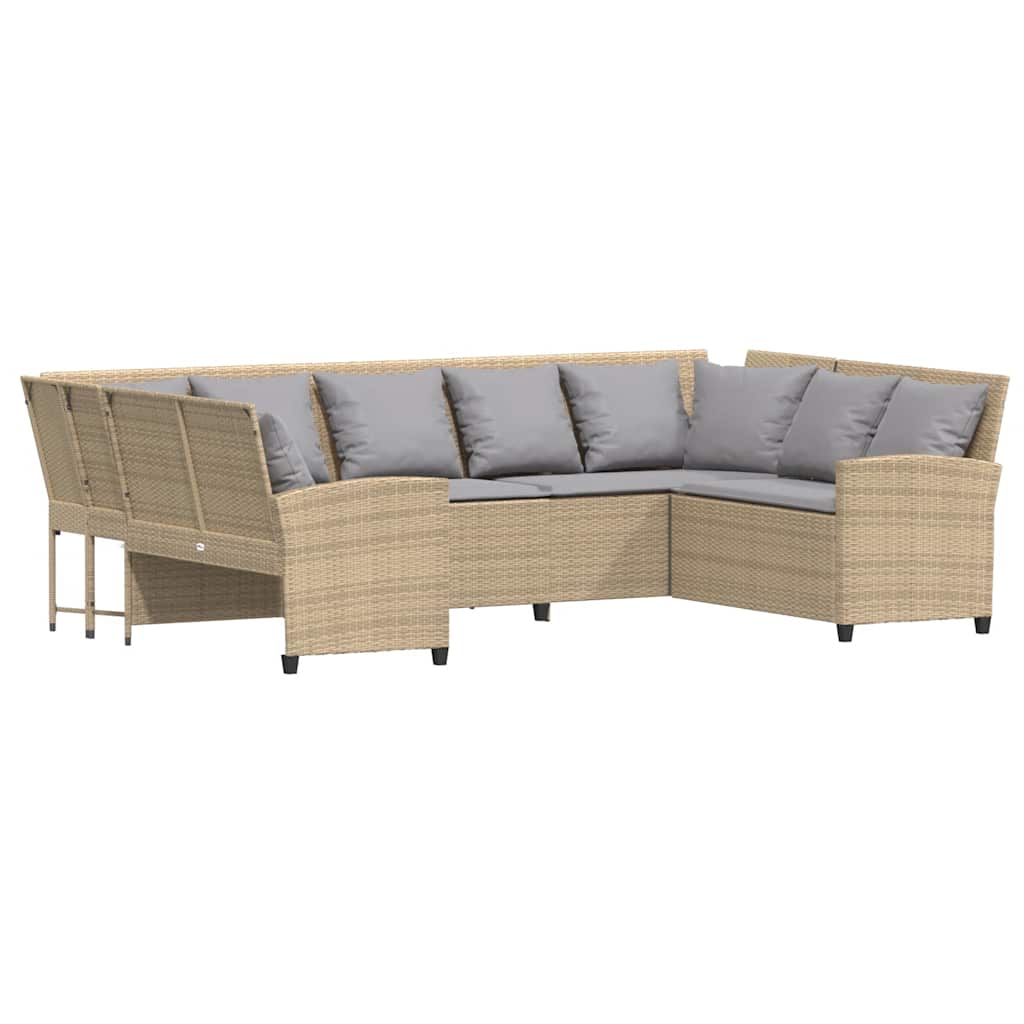 Divano da Giardino con Cuscini in Polyrattan Beige 3365333