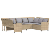 Divano da Giardino con Cuscini in Polyrattan Beige