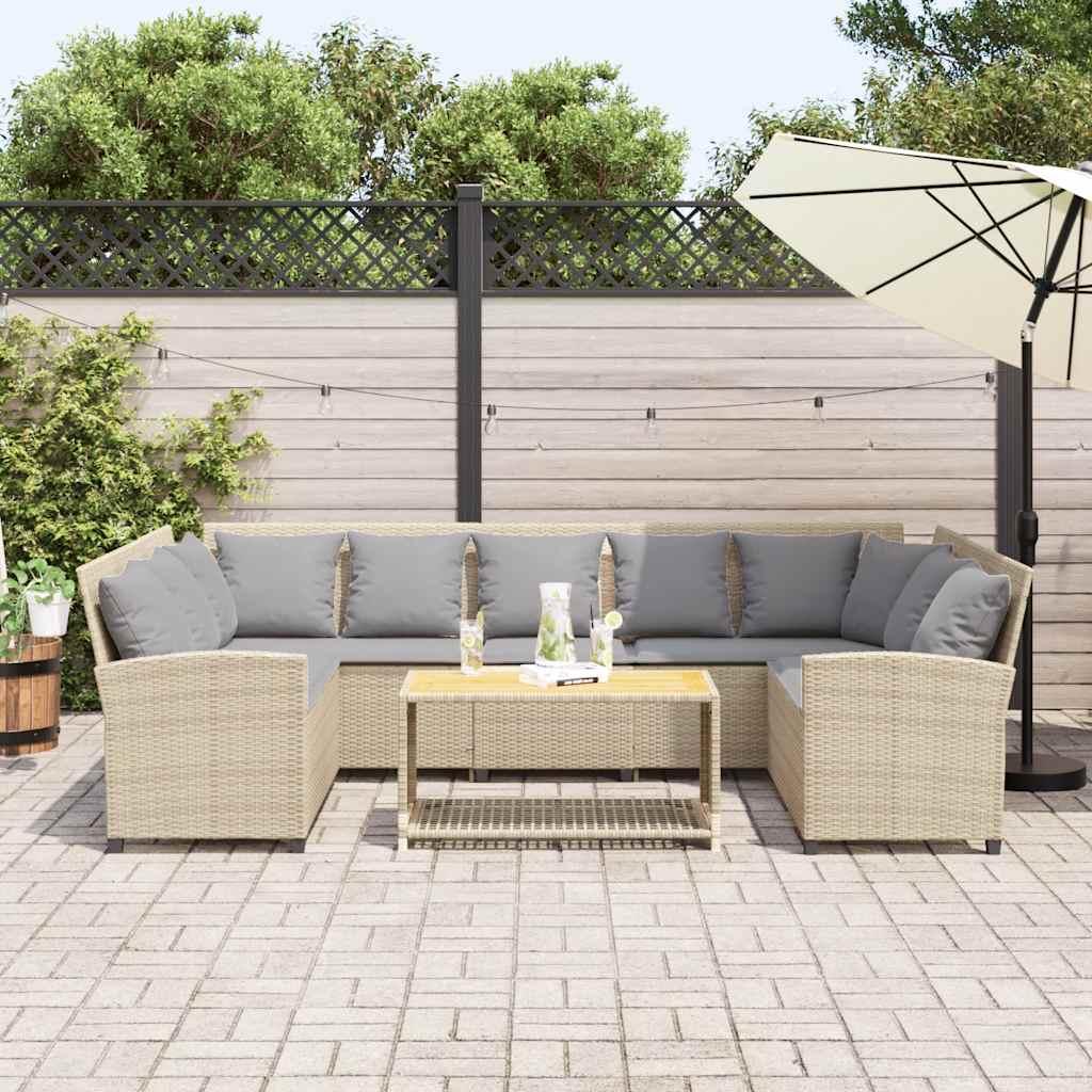 Divano da Giardino con Cuscini in Polyrattan Beige 3365333