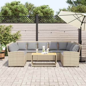 Divano da Giardino con Cuscini in Polyrattan Beige 3365333