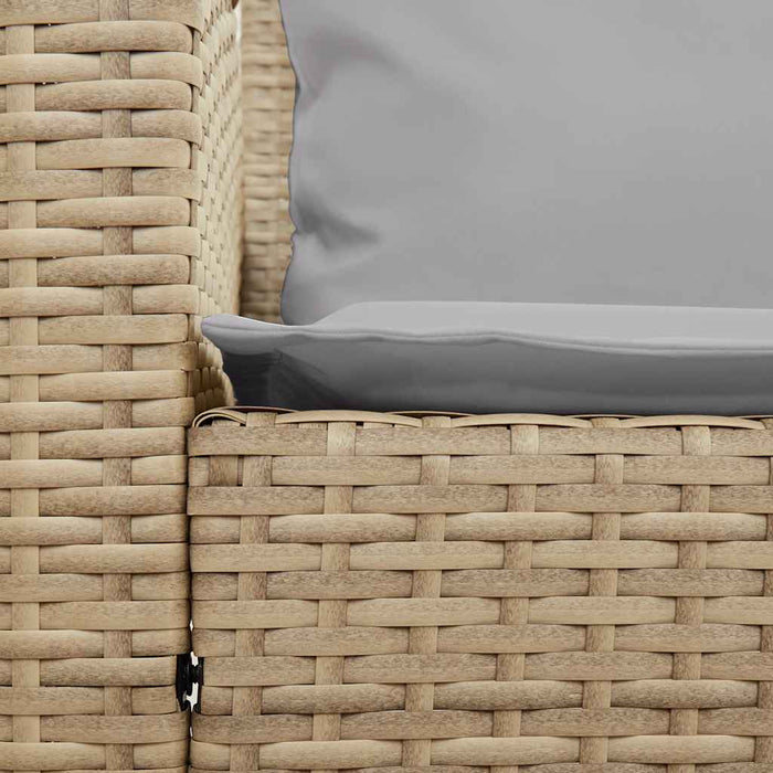 Divano da Giardino con Cuscini in Polyrattan Beige