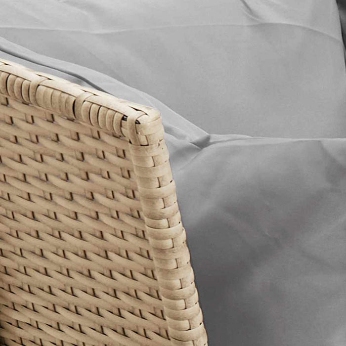 Divano da Giardino con Cuscini in Polyrattan Beige