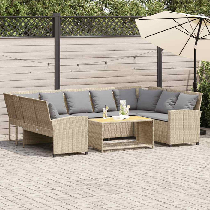 Divano da Giardino con Cuscini in Polyrattan Beige 3365333