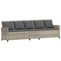 Divano da Giardino con Cuscini in Polyrattan Grigio Chiaro 3365334