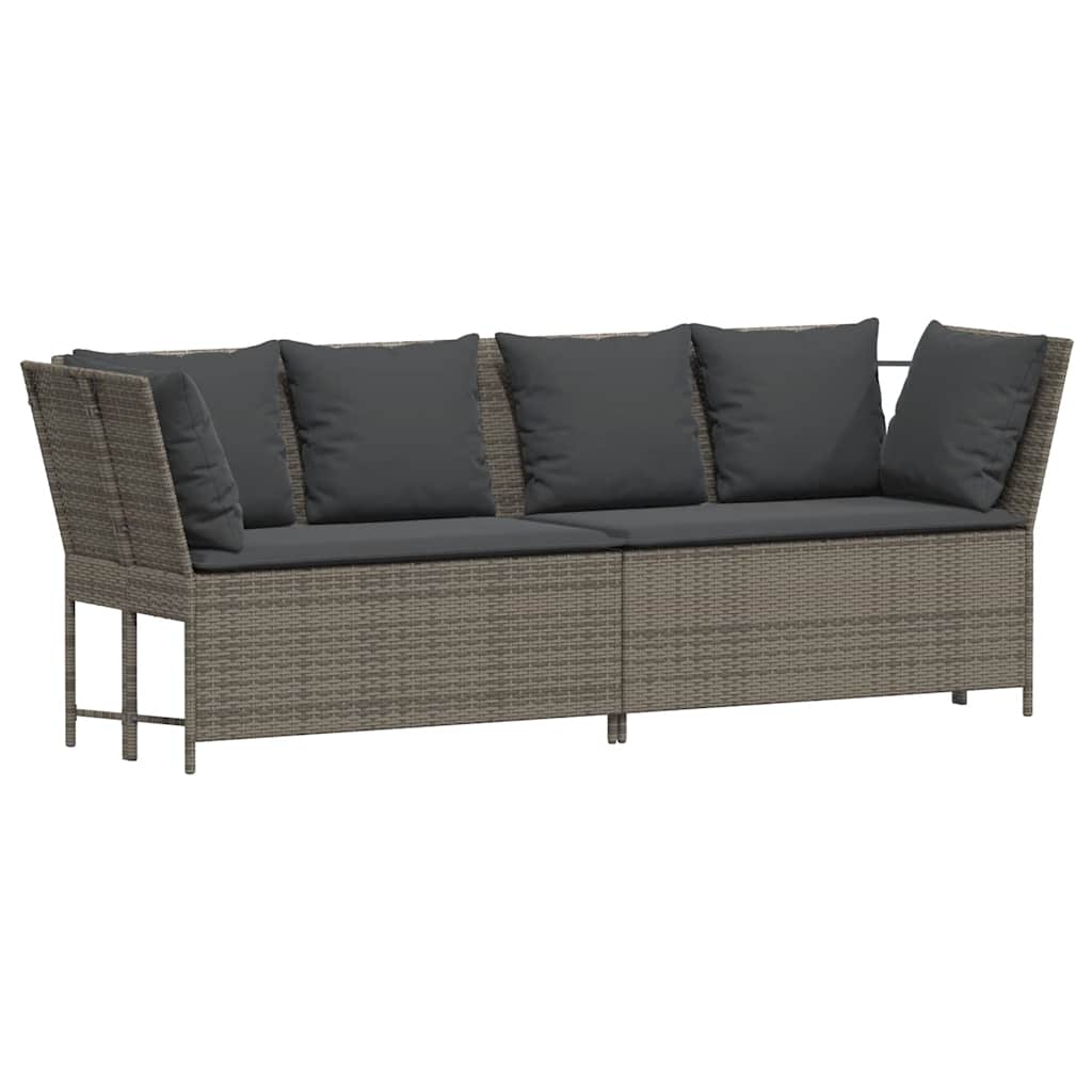 Set Divani da Giardino 4 pz con Cuscini in Polyrattan Grigio 3365339