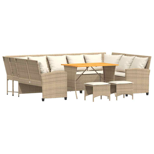 vidaXL Set Divano da Giardino 4 pz con Cuscini Beige in Polyrattan
