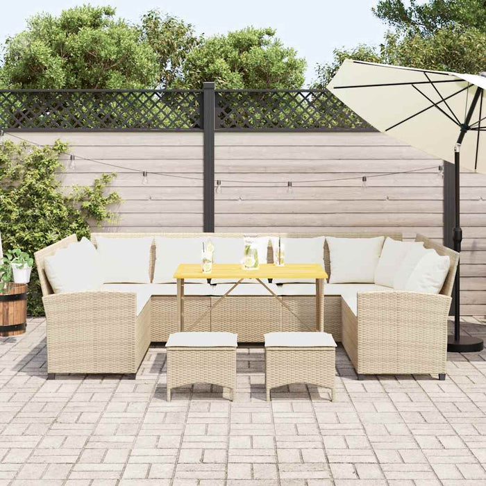 vidaXL Set Divano da Giardino 4 pz con Cuscini Beige in Polyrattan