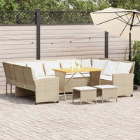 vidaXL Set Divano da Giardino 4 pz con Cuscini Beige in Polyrattan