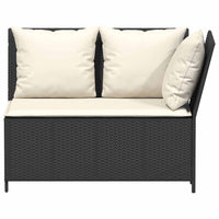 vidaXL Set Divani da Giardino 3 pz con Cuscini in Polyrattan Nero