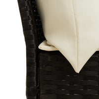 vidaXL Set Divani da Giardino 3 pz con Cuscini in Polyrattan Nero