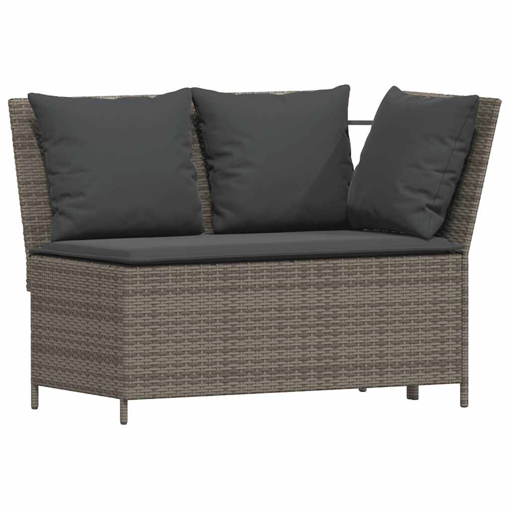 vidaXL Set Divani da Giardino 3 pz con Cuscini Grigio in Polyrattan