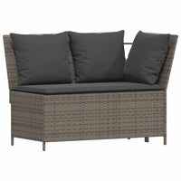 vidaXL Set Divani da Giardino 3 pz con Cuscini Grigio in Polyrattan