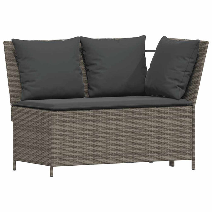 vidaXL Set Divani da Giardino 3 pz con Cuscini Grigio in Polyrattan