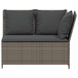 vidaXL Set Divani da Giardino 3 pz con Cuscini Grigio in Polyrattan