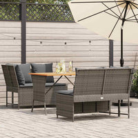 vidaXL Set Divani da Giardino 3 pz con Cuscini Grigio in Polyrattan