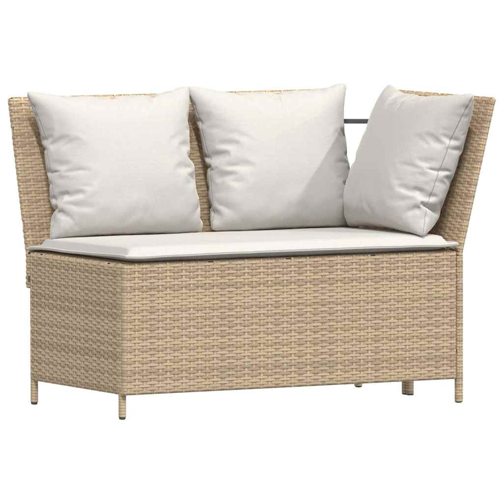 Set Divano da Giardino 5 pz con Cuscini Beige in Polyrattan 3365347