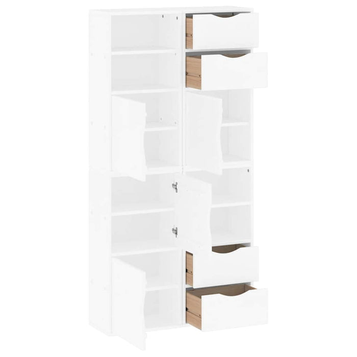 vidaXL Armadietti Laterali 4 pz ODDA Bianco 40x24x79 cm Legno di Pino