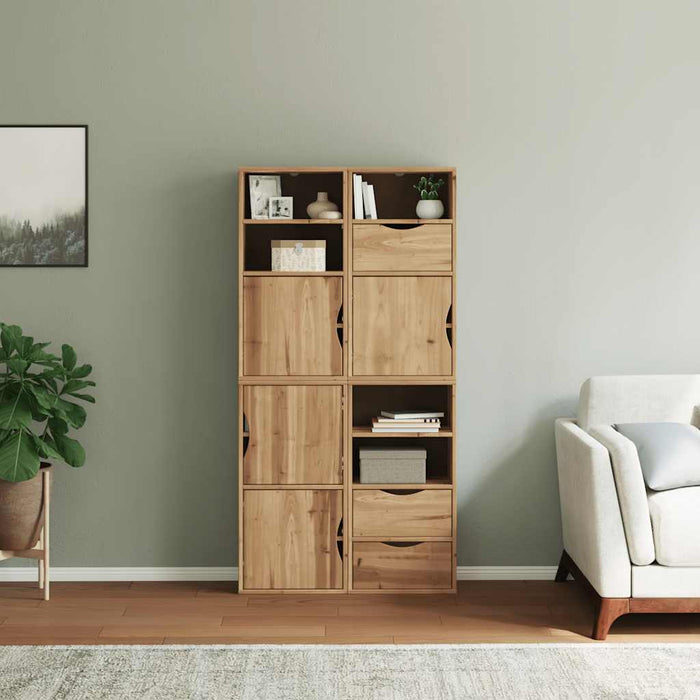 Armadietti Laterali 4 pz ODDA 40x24x79 cm Legno Massello Pino