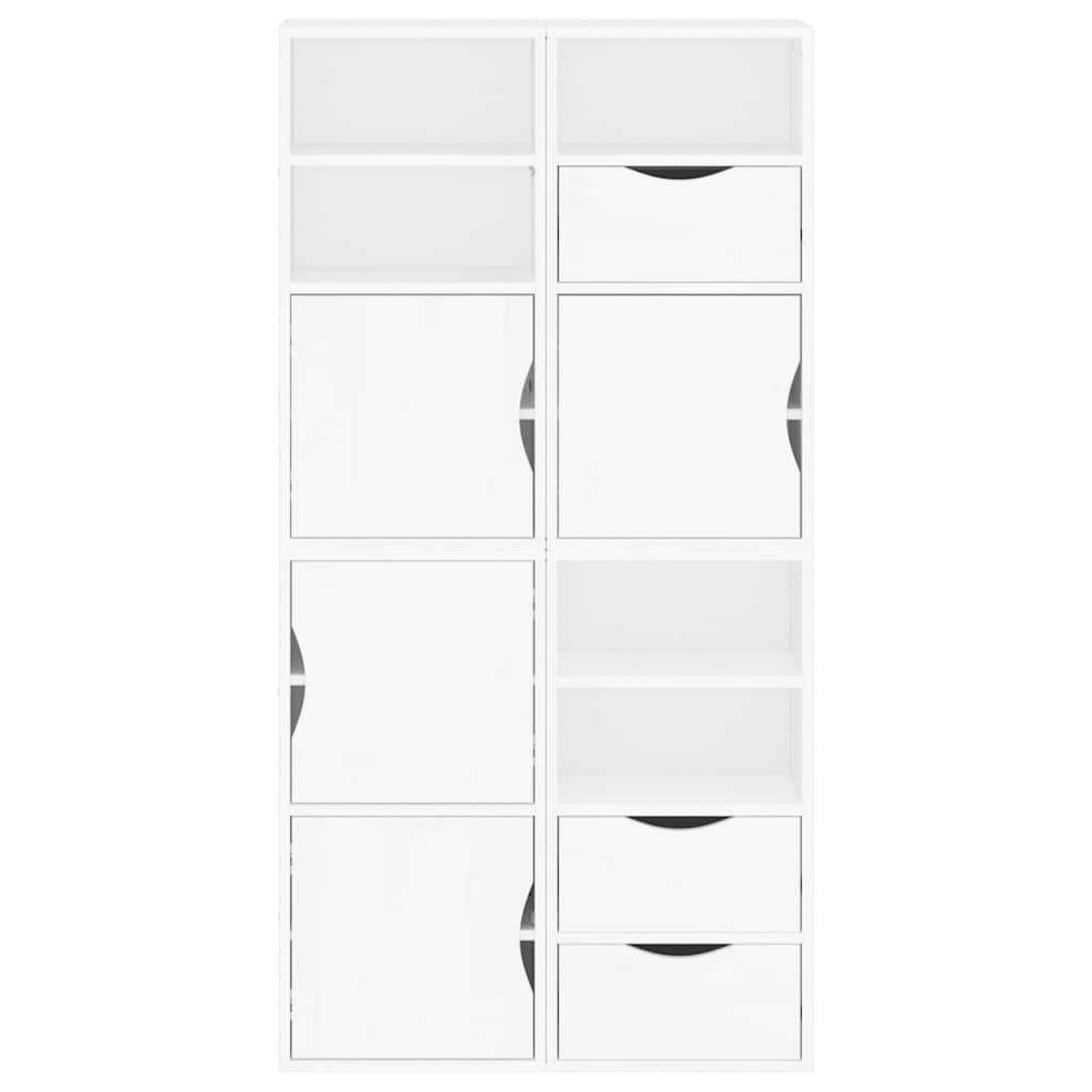 Armadietti Laterali 4 pz ODDA Bianco 40x24x79 cm Legno di Pino