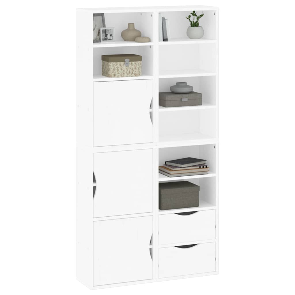 Armadietti Laterali 4 pz ODDA Bianco 40x24x79 cm Legno di Pino