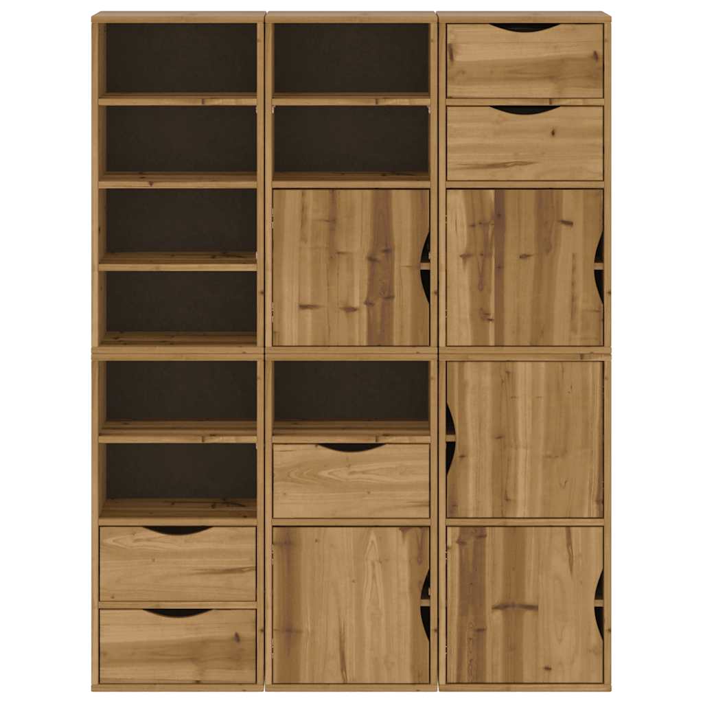 vidaXL Armadietti Laterali 6 pz ODDA 40x24x79 cm Legno Massello Pino