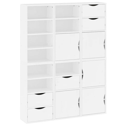 vidaXL Armadietti Laterali 6 pz ODDA Bianco 40x24x79 cm Legno di Pino