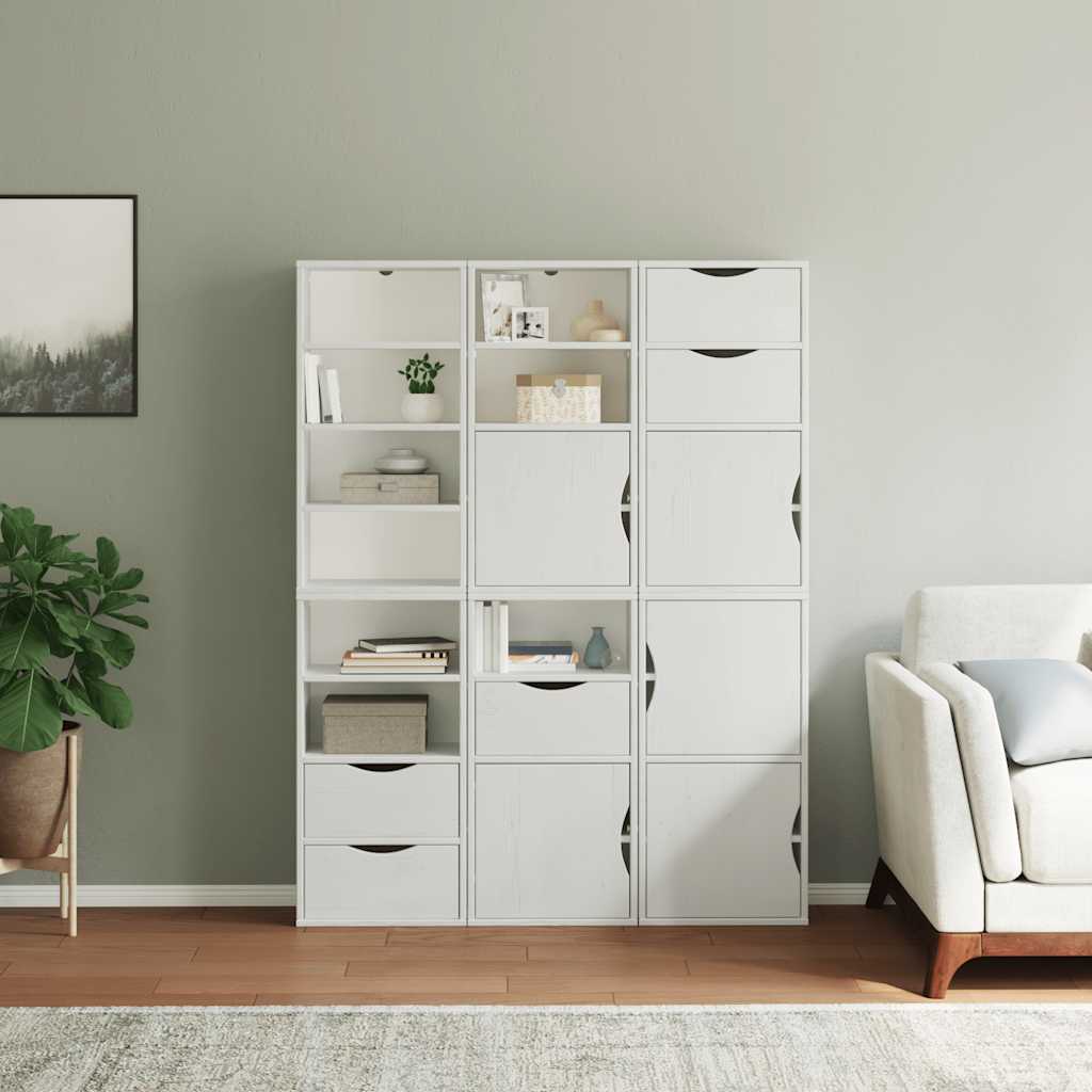 vidaXL Armadietti Laterali 6 pz ODDA Bianco 40x24x79 cm Legno di Pino