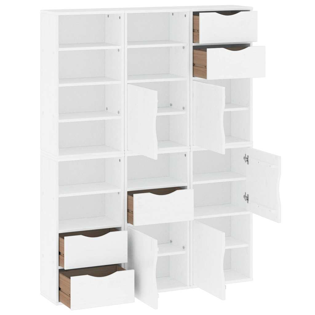 vidaXL Armadietti Laterali 6 pz ODDA Bianco 40x24x79 cm Legno di Pino