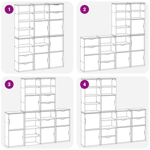 vidaXL Armadietti Laterali 6 pz ODDA Bianco 40x24x79 cm Legno di Pino